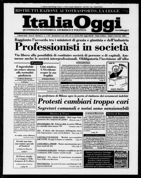 Italia oggi : quotidiano di economia finanza e politica